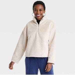 Women's Cream Fleece Pullover